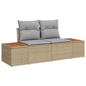 vidaXL Set de Masă de Grădină de 8 Piese cu Perne Bej din Ratan Poli și Acacia imagine