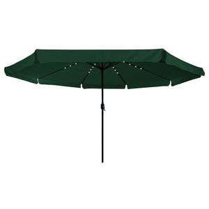 Umbrela de grădină vidaXL cu lumini LED ø395x245 cm Verde imagine