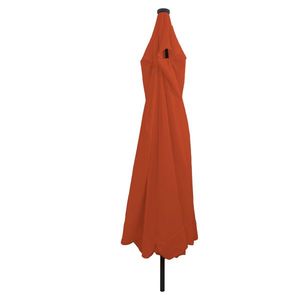 Umbrelă de grădină vidaXL cu lumini LED ø395x245 cm, portocalie imagine