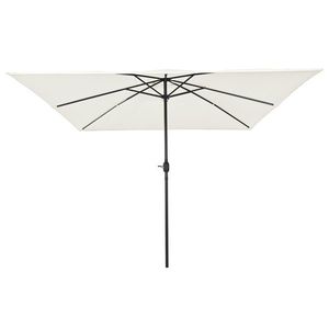 Umbrelă de grădină pătrată vidaXL 295x245 cm Alb nisipos imagine