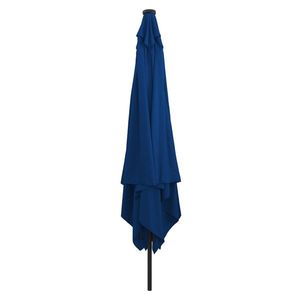 Umbrelă pătrată pentru grădină vidaXL cu lumini LED 295x245 cm Albastru Azure imagine