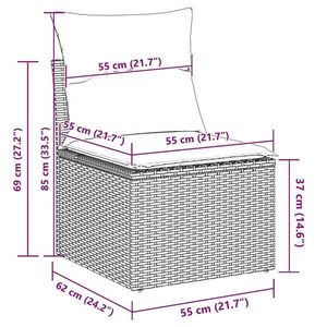 vidaXL Set mobilier de exterior cu perne, 7 piese, gri deschis, poliratan imagine