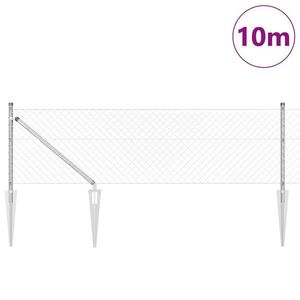 vidaXL Gard de link în lanț cu 7 stâlpi ascuțiți 0.4x10 m din oțel galvanizat imagine