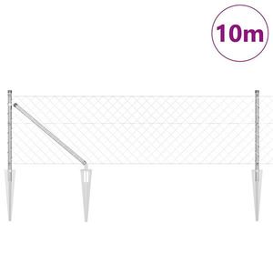vidaXL Gard cu Lanț cu 7 Stâlpi 0.4x10 m Oțel Galvanizat imagine