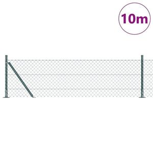 vidaXL Gard de sârmă legată cu 7 stâlpi flansați 0.4x10 m Oțel galvanizat imagine
