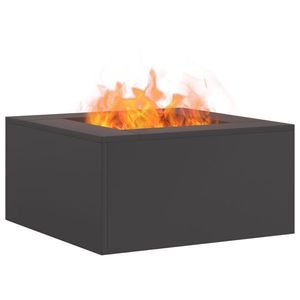 vidaXL Vatră de foc, negru, pătrată, 60x60x30 cm, oțel imagine