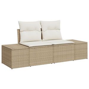vidaXL Set de canapea de grădină cu 8 piese, perne bej din rattan poli acacia imagine