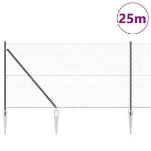 vidaXL Gard Hexagonal Gri 1.4x25 m Oțel imagine