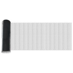 Gard Hexagonal vidaXL Gri 0.5x100 m Oțel, Stâlpi de Gard vidaXL cu Spike 13 buc Ø32 mm 80 cm Oțel Galvanizat imagine