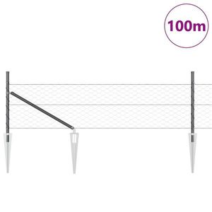 vidaXL Gard Hexagonal Gri 0.5x100 m Oțel imagine