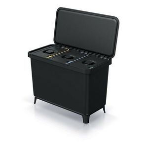 Coș de gunoi SYSTEMA pentru deșeuri sortate 3 x 10 l negru imagine