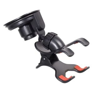 Suport pentru telefon / GPS pe ventuză Compas Double Clips, negru imagine