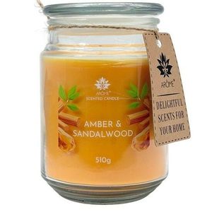 Lumânare Arome 510 g, în sticlă, Amber &, Sandalwood, bronz imagine