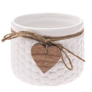 Recipient ceramic ghiveci Heart, alb, 12, 5x 9, 5 cm imagine