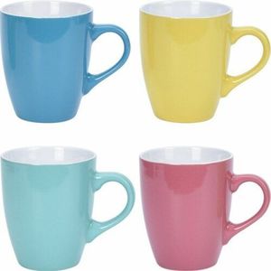Set de căni din gresie colorate 4 buc, 340 ml imagine