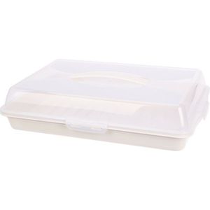 Tavă de servire cu capac EH 44 x 31 x 10 cm, alb, alb imagine