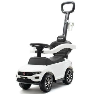 Mașinuță Baby Mix Volkswagen T-ROC pentru copii cu bară de ghidare, alb imagine
