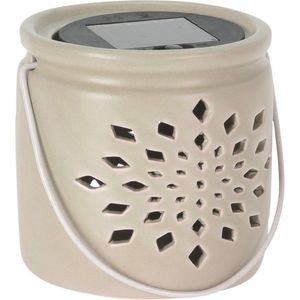 Felinar solar Darena roz, 9, 2 x 9 x 11 cm , porțelan imagine