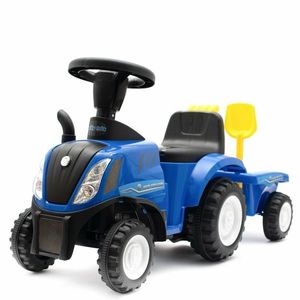 Tractor pentru copii Baby Mix cu remorcă și unelte New Holland, albastru imagine