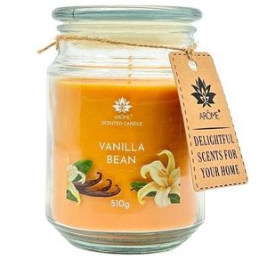 Lumânare Arome 510 g, în sticlă, Vanilla bean, portocaliu imagine