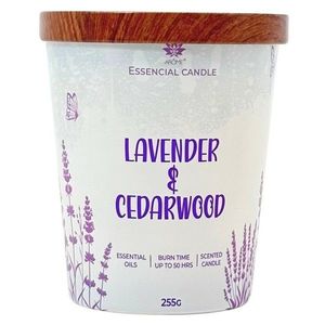 Lumânare Arome în sticlă cu capac metalic 255gLavender& Cedarwood, mov imagine