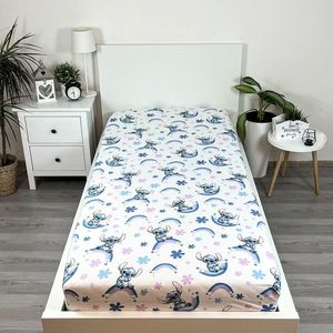 Cearșaf de pat din bumbac Jerry Fabrics Lilo și Stitch "Rainbow", 90 x 200 cm imagine
