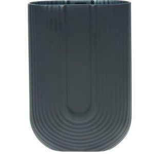 Vază de sticlă în relief Eleanor, 16, 5 x 23, 5 x7, 5 cm, negru mat imagine