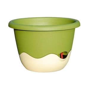 Plastia Ghiveci flori cu auto-udare Mareta verde + bej, diam. 25 cm imagine