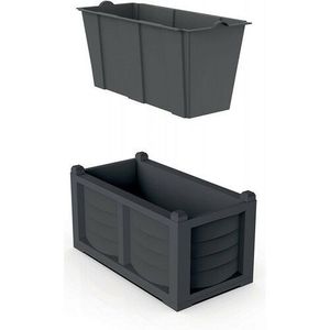 Jardinieră cu volum mare și recipient de plantat Bama Arredo antracit, 79 x 35 x 37 cm imagine