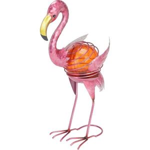 Decorațiune solară pentru exterior Flamingo, 24 x13 x în. 33, 5 cm, roz imagine