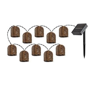 Lanț solar cu LED Rabalux 77047 cu 10 capete din rattan Rupit imagine
