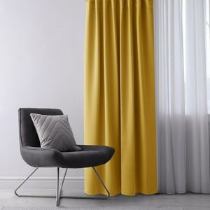 AmeliaHome Draperie Blackout EYELETS muștar, 140 x 245 cm, galben imagine
