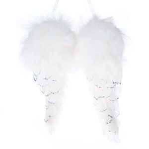 Aripi de înger Christmas wings din pene, alb, 31 x 25 x 8 cm imagine