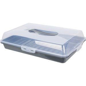 Tavă de servit cu capac EH 44 x 31 x 10 cm, gri, gri imagine