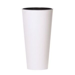 Ghiveci de flori TUBUS SLIM cu inserție 40 cm, albmat, 40 cm imagine