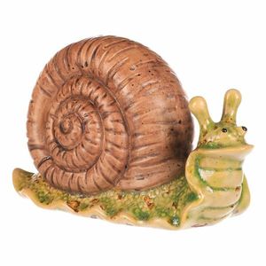 Decorațiuni de grădină Melc maro deschis, 16 x 7 x10 cm, ceramică imagine