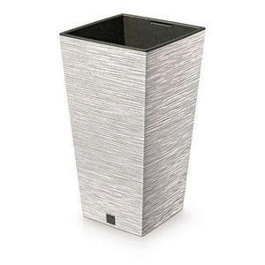 Ghiveci de flori FURU SQUARE ECO WOOD cu inserție24 c m, alb ECO, alb, S imagine
