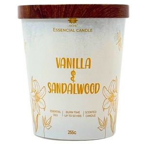 Lumânare Arome în sticlă cu capac metalic 255gVanilla & Sandalwood, galben imagine