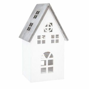 Decorațiune de Crăciun din lemn LED Light house alb, 11, 7 x 21, 2 x 9, 7 cm imagine