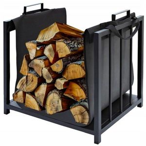 Suport metalic Aldotrade pentru lemne cu geantă detransport, 51 x 37 x 50, 5 cm imagine