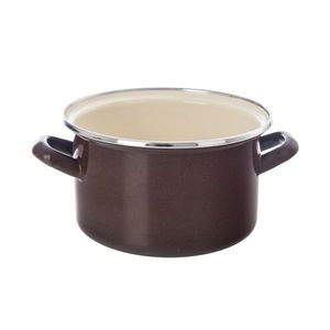 Oală emailată Orion cu margine Brown, 2 l, 2 l imagine