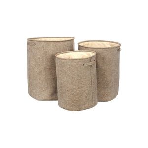 Set coș de rufe din 3 piese, maro imagine
