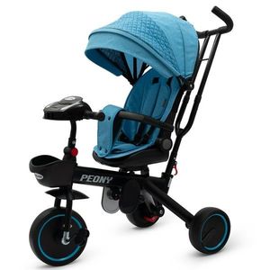 Baby Mix Triciclu pentru copii Peony EVA, albastru imagine