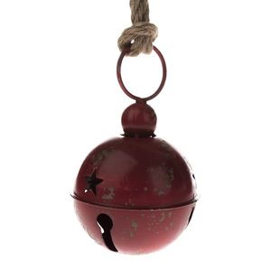 Decor metalic de agățat Clopoțel roșu , 12 x29 cm imagine