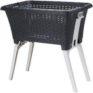 Coș de rufe reciclat cu picioare 60 x 40 x 58 cm, antracit imagine