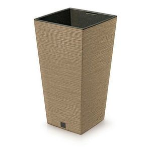 Ghiveci de flori FURU SQUARE ECO WOOD cu inserție24 c m, maro, maro, S imagine