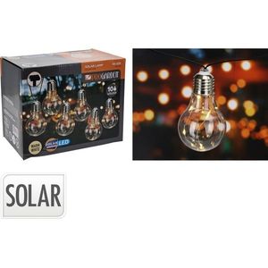 Lanț solar ProGarden becuri transparente, 2 m, 10 x 5 LED-uri, alb cald imagine