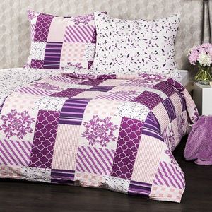 Lenjerie de pat din crep 4Home Patchwork violet, 140 x 220 cm, 70 x 90 cm imagine
