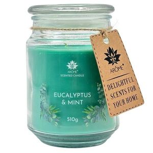Lumânare Arome 510 g, în sticlă, Eucalyptus & mint, verde imagine