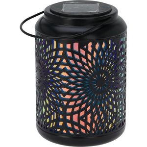 Lampă solară LED Mandala negru, 18 cm, alb cald imagine
